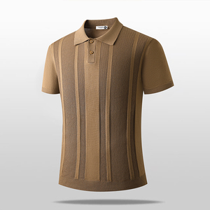 Camisa de Hombre Transpirable con Pliegues, Manga Corta, Cuello de Solapa, Tejido de Punto, Poliéster/Algodón, Uniforme Informal - Product Image 3