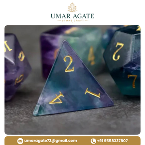 Juego de Dados de Fluorita Natural de la Mejor Calidad, Venta Caliente, Multicolor, para Juegos de D&D, Venta al Por Mayor - Product Image 3