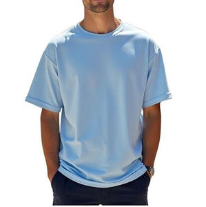 Camiseta extragrande para hombre, ropa informal holgada, algodón suave y transpirable, estilo streetwear relajado, cuello redondo, media manga, ropa de verano - Product Image 1