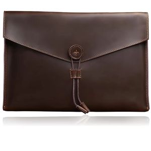 Genuine Leather Portfolio Folder Document <b>Bag</b> with A4 Size File Organizer for Laptop & <b>Tablet</b> Men & Women - Product Image 1