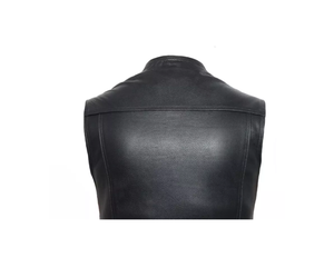 Chaleco de Cuero Genuino Casual para Hombre de Alta Calidad, Chaleco de Invierno Cómodo Hecho a Medida, Chaleco y Chaqueta de Moda para Motociclistas al por Mayor - Product Image 4