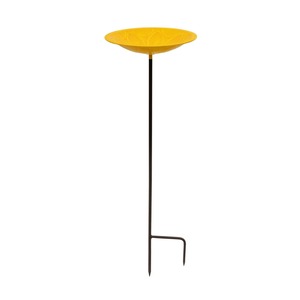Bain d'oiseaux décoratif en métal pour jardin avec piquet de fixation au sol, résistant aux intempéries, abreuvoir extérieur pour oiseaux, pour la décoration de la cour, de la pelouse et du jardin. - Product Image 2