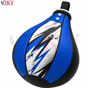 Ballon de vitesse de boxe en cuir bleu robuste, personnalisé, pour entraînement de réflexes MMA, équipement de gym et fitness, vente en gros - Product Image 5