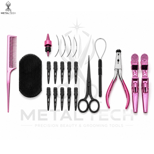 Premium Quality Hair Extension Beauty <b>Tool</b> Set With <b>Pink</b> Color Zipper Storage Case Wholesale Rate New Trendy Carry Case <b>Tools</b> - Product Image 6