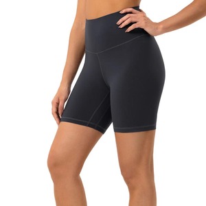 Conjunto de Yoga Acanalado sin Costuras/con Costuras, Cuello Halter, Top Corto y Shorts de Cintura Alta, de Spandex y Poliéster, de Dos Piezas, Ropa Deportiva para Mujer - Product Image 5