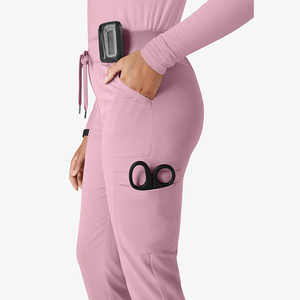 Hot Selling Hospital <b>Scrubs</b> Pants Women's Breathable Comfortable Heavyweight Multi Pockets Drawstring Elastic Waist Custom Logo - Product Image 6