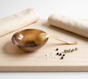 Ensemble de bols en corne de buffle naturelle faits à la main de luxe avec cuillère, bol de service écologique, ustensiles de cuisine haut de gamme - Product Image 5