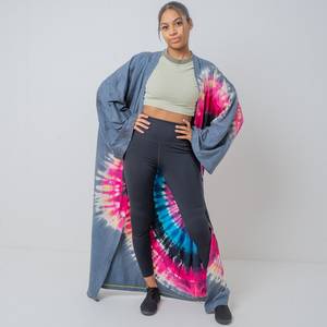 Kimono de dernière génération, taille unique, avec ceinture, magnifique kimono en tissu rayonne, design tie-dye fait main, robe kimono pour femmes - Product Image 3