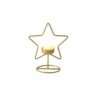 Support de bougie chauffe-plat en laiton en forme d'étoile, résistant à la chaleur, décoration de Noël pour la maison, bougeoir moderne style ferme - Product Image 1