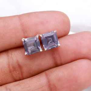 Pendientes de Alexandrita Púrpura en Plata de Ley 925, Piedra Preciosa que Cambia de Color, Joyería Minimalista, Certificación IGI, Elegante Regalo para Fiestas - Product Image 4