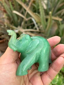 Hand Carved Green Aventurine <b>Elephant</b> Figurine Natural Crystal Home Decor OEM ODM Wholesale Supplier - Product Image 4