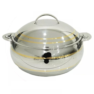 Wholesale Antique Finished Stainless Steel Hot <b>Pot</b> <b>Set</b> Luxury Arabic Design Insulated Casserole Food Warmer Serving Dish - Product Image 4