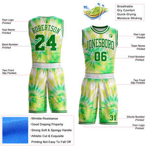 Uniforme de basket-ball imprimé respirant sur mesure, haute qualité, 100% polyester, couleur et logo personnalisables - Product Image 2