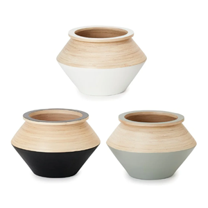 Pot de fleurs unique en bambou tressé, pot de fleurs design, pot de fleurs d'intérieur pour décoration de maison de style scandinave, vente en gros depuis le Vietnam - Product Image 4