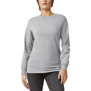 Camiseta de Manga Larga para Mujer, Cuello Redondo, Tejido de Punto, Corte Regular, Informal, para Todas las Temporadas, 100% Algodón, Transpirable - Product Image 1