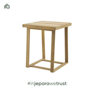 Mesa de Bar Cuadrada Moderna y Ligera de Madera de Teca Sólida para Exteriores, Jardín, Patio y Comedor - Product Image 2