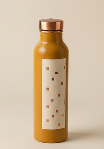 Premium Ayurvedic Enamel Painted Copper <b>Water</b> <b>Bottle</b> Artistic Block Square Design Leakproof <b>Metal</b> Sports <b>Bottle</b> Manufacturer - Product Image 3