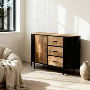 Aparador Vandana Radiant Ultra pequeño de metal y madera de mango - Product Image 1