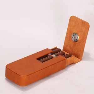 Estuche de cuero al por mayor para cigarros con cortador integrado y billetera de almacenamiento, ideal para viajeros de negocios y coleccionistas. - Product Image 6