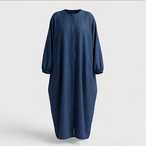 2025 OEM Kimono Abaya pour femmes musulmanes, en tissu polyester épais, doux et très extensible, col en V, manches longues, pour fêtes, Ramadan, mariages - Product Image 1