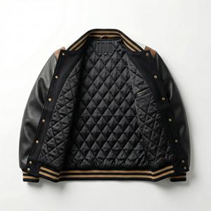 เสื้อแจ็คเก็ตวาร์ซิตี้แบบสั่งทำสำหรับผู้ชาย |   เสื้อแจ็คเก็ตเลตเตอร์แมนขนสัตว์และหนังพรีเมียม |   ผู้ผลิตเสื้อผ้าสตรีทแวร์แบบ OEM สำหรับแบรนด์ส่วนตัว - Product Image 3