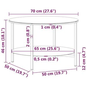 Table basse élégante en verre trempé noir et transparent avec base en fer thermolaqué - Product Image 6