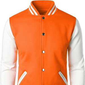 Chaqueta Varsity de Cuero Acolchada para Hombre RELEVO INDUSTRIES, Ecológica, Estilo Urbano, Roja con Mangas Blancas, Cuello Alto - Product Image 6