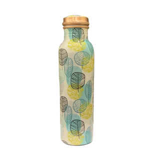 Proveedor de artículos para bebidas de primera calidad, botella de agua de cobre con diseño floral, termo portátil de viaje con tapa - Product Image 2