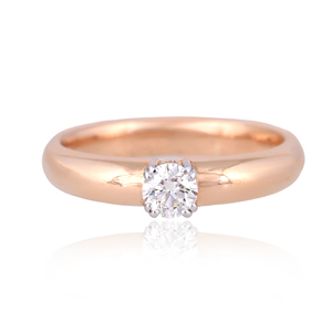 Bague de fiançailles et de mariage minimaliste en or rose 18 carats avec diamant naturel taille brillant rond, personnalisable, OEM ODM, vente en gros de bijoux - Product Image 5