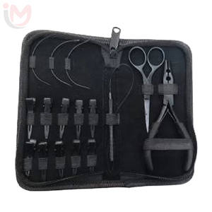 Kit de Herramientas para Extensiones de Cabello de Acero Inoxidable NEGRO, Alicates, Anillos Micro, Agujas de Bucle, Clips de Fijación Fuerte - Product Image 4
