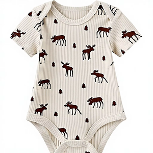 Combinaison bébé unisexe respirante à manches longues en bambou avec fermeture éclair YKK bidirectionnelle, imperméable et écologique, personnalisable pour la vente en gros aux nouveau-nés - Product Image 1