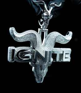 Ignite จี้กระโหลกหัวกระโหลกแพะ925เงินหรูหราแกนเสน่ห์ unisex สวมใส่ได้ทุกวันเครื่องประดับเงิน925 - Product Image 4