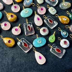 <b>Top</b> Selling Natural Gemstone Pendant with Gemstone Inlay in 925 Sterling Silver Nice Quality Handmade <b>Crystal</b> Charms Mix Stones - Product Image 3