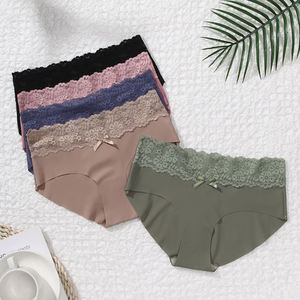Latest Super Seasonal Sexy <b>Women's</b> Medium Control Eco-Friendly 100% Cotton Panties Breathable Quick Dry Seamless Hollow Mid-Rise - Product Image 6