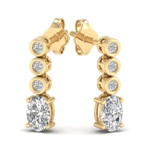 REYES Luxurious 14K Gold Moissanite Designer Jewelry High Quality 925 <b>Sterling</b> <b>Silver</b> <b>Dangle</b> Drop <b>Earrings</b> for Women Party Gift - Product Image 1