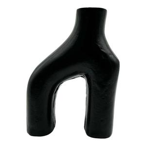 Jarrón de Flores Hecho a Mano para Eventos, Estilo Bohemio, Jarrones Metálicos con Acabado Negro, Maceta de Aluminio Fundido para Flores Artificiales, para Decoración - Product Image 2