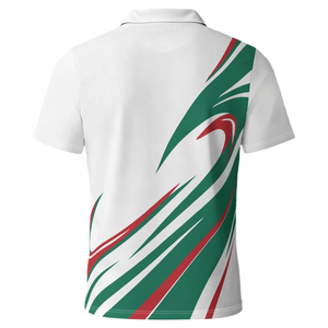 Polo pour homme à manches courtes avec imprimé drapeau du Mexique, en coton Oxford respirant, coupe classique, logo sur le devant - Product Image 2