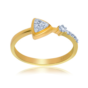 Bague exclusive en or rose avec diamant en forme de feuille, taille marquise 0,35 carat, bande sertie de pierres en or de qualité supérieure, bague de fiançailles en gros pour femme - Product Image 1