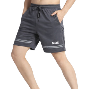 Shorts de sport décontractés pour hommes en polyester respirant avec cordon de serrage, logo personnalisé, bande réfléchissante, pour la gym et la course, vêtements de sport OEM en gros - Product Image 1