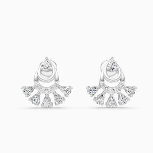 Pendientes de plumas opalinas con diamantes cultivados en laboratorio de 0,64 quilates en oro amarillo, blanco y rosa de 9 quilates - Product Image 2