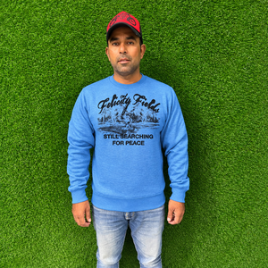 Sudadera de cuello redondo azul para hombre con estampado de letras, corte regular, top de otoño, sudadera personalizada para hombre - Product Image 1