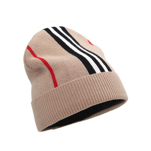Gorro de Punto Unisex a Rayas, Gorro de Invierno 100% Acrílico con Diseño de Puño para Adultos, Circunferencia de Cabeza 56-58CM, Estilo Casual - Product Image 2