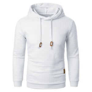Sweat-shirt en polaire à capuche rouge pour homme, coupe ample, manches longues, couleur unie, tricoté en polyester, vêtement décontracté d'hiver 2027 - Product Image 4