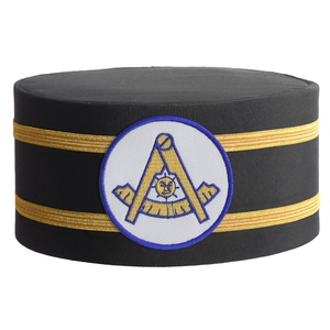 Gorra Masónica de Lujo con Escudo de León Bordado, Gorra de Maestro Masón de la Logia Azul, Gorra Ceremonial Negra con Bordado Dorado Personalizado - Product Image 1