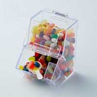 Boîte cadeau transparente double compartiment Kwang Hsieh pour mariages, en plastique PS injecté, écologique, réutilisable, empilable, pour usage alimentaire 0-1L