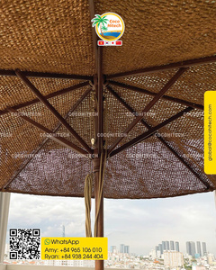 Natural Coconut Coir Fiber Parasol for Beach Resorts Eco-Friendly Outdoor Sunshade 280CM Diameter Mechanical <b>Timer</b> Control-COCO - Product Image 2