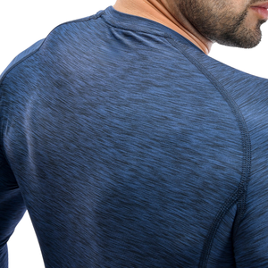 Camiseta de compresión de manga larga para hombre, cuello redondo, secado rápido, ajuste muscular, capa base, etiqueta privada personalizada, proveedor mayorista - Product Image 5