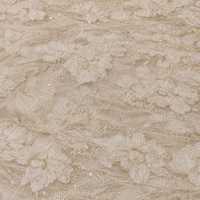 Tissu en dentelle Chantilly 3D floral blanc avec perles, perles tubulaires et sequins brodés, élégant et romantique, pour mariée, 5 yards (58 pouces)