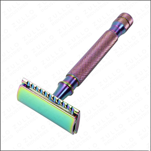 Rasoir de sécurité double tranchant Premium Rainbow en acier inoxydable, rasoir manuel pour le soin du visage des hommes - Product Image 2