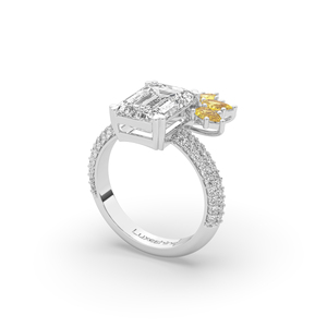 Luxury 5.11 Carat <b>Emerald</b> Brilliant Lab Created Diamond <b>Ring</b> 925 <b>Silver</b> Gold Unique Design Lightweight Wedding Band IGI Certifie - Product Image 5